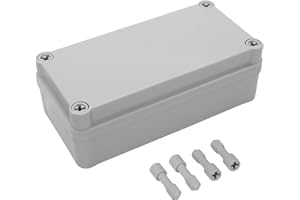 LeMotech Scatola di derivazione impermeabile IP67, scatola elettrica in plastica ABS, alloggiamento antipolvere per elettronica, scatola di collegamento per progetti fai da te, grigio, 160 x 80 x 55