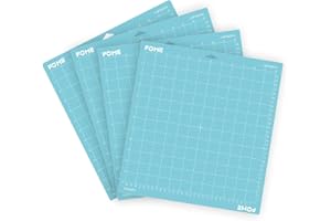 FOME 4-Pack Light Grip Cutting Mats, 12x12 inches, Blue, PVC, Single Layer, Cricut Cutting Mats