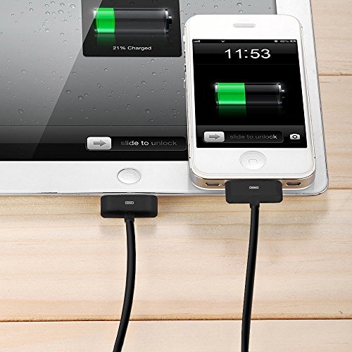 [3 Stück] iPhone 4s Kabel, iVoler [3ft/1m] 30 Pin Dock Connector auf USB Kabel Sync und Ladekabel Datenkabel USB mit 30 polige Stecker für Apple iPhone 4/4s, iPhone 3G/3GS, iPad 3/2/1, iPod touch 2 3 4, iPod nano 5/6 (Schwarz) - 7