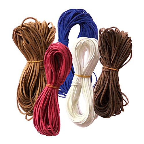 MagiDeal 5pcs Weiches flaches Band aus Wildlederimitat 2.6mm - Länge 4 meter - Farbe 5, one size