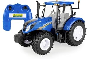 Britains Big Farm Radio Controlled New Holland T6.180 Tractor, Tractor Toys Compatible with 1:16 Scale Farm Animals and Toys, Suitable for Collectors & Children from 3 Years