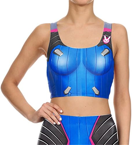 Hanberl Women leggings cosplay Leggins Printed legging pants Dva top M