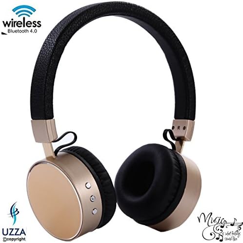 Wireless Bluetooth Headphones with Mic Uzza Noise cancelling headphones , Hands-Free Calling, Audio-In For iPhone / iPad / iPod/ Samsung Smartphone / PC / Laptop / TV and more