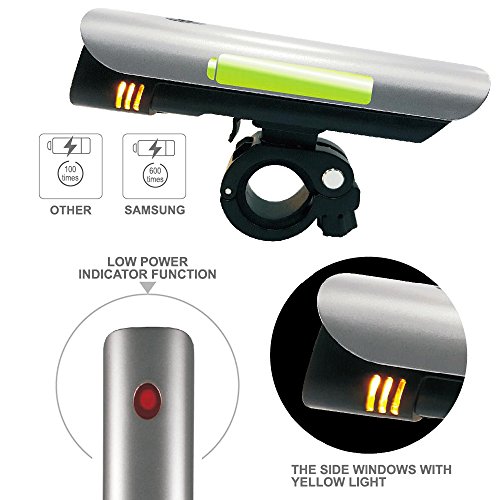 Toptrek Fahrradbeleuchtung StVZO Zugelassen Fahrradlicht USB Wiederaufladbare Fahrradlampen Set (Frontlicht + Rücklicht)/Samsung Li-ion/CREE LED/Wasserdicht IPX4/300 Lumen - 5