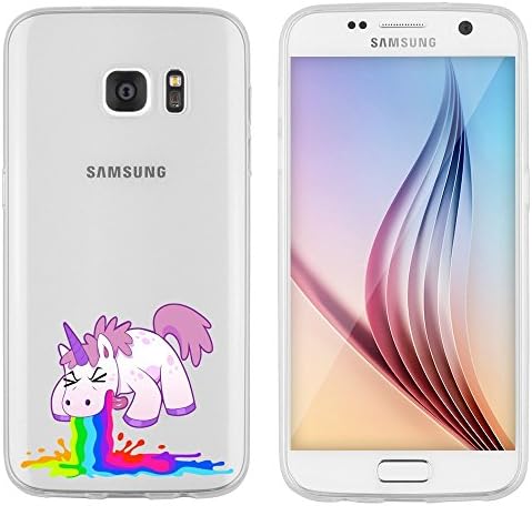 Samsung Galaxy S7 Cover by licaso® from TPU protects your S7 5.1" Unicorn Puke Fairy Tale Party Protective Cover transparent clear protective case bag Silicone Style (Samsung Galaxy S7, Unicorn Puke)