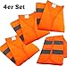 Produktbild GYD 4 Stück Warnweste für Kinder, Sicherheitsweste, Pannenweste EN 471 orange mit Reflektorstreifen und Klettverschluss Universalgröße