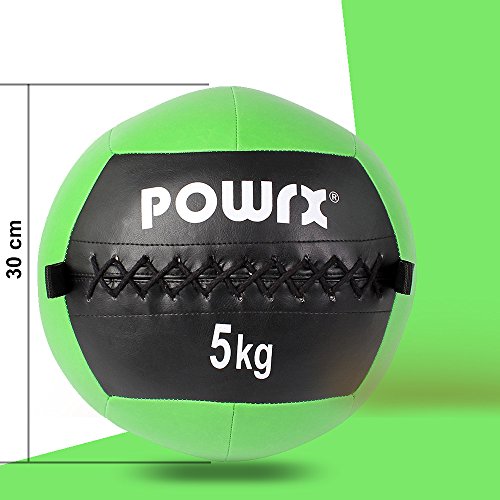 Medizinball Wall-Ball Gewichtsball Gymnastikball Deluxe von POWRX 2 – 10 kg | versch. Farben - 2