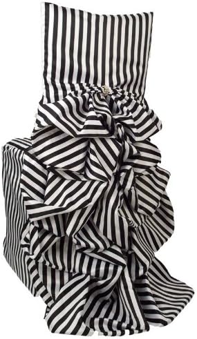 Wildflower Linen Matte Satin Diana Stripe Chiavari Chair Cover, Black/White