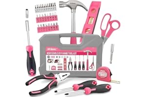 Hi-Spec Set di Attrezzi Rosa per Piccole Riparazioni Fai da Te in Casa. Kit di Base Compatto da Donna in Valigetta Portatile per Casa, Ufficio e Università