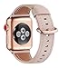 Price comparison product image WFEAGL Strap Compatible with Strap 38mm 40mm,42mm 44mm.Top Grain Leather Band Replacement Strap Compatible with Series 4/3/2/1 (38mm 40mm, Pink Sand Band+Rose Gold Adapter)