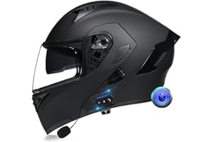 XYYYM Integralhelm Motorrad Bluetooth Klappbarer Modularer Helm, Eingebauter Lautsprecher Headset Mikrofon Integrierter Helm mit Doppelvisier, ECE Geprüft, Motorradhelm Herren Damen