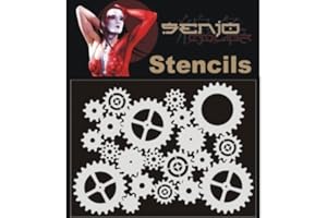 Airbrush Schablone DIN A4 - Zahnräder Polyester Stencils, Senjo Color, Lösungsmittelbeständig
