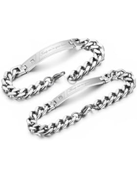 JewelryWe Schmuck Edelstahl Armband Panzerarmband mit 