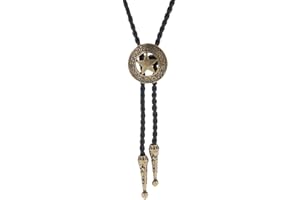 COOLLA Bolo tie- Handmade Star Western Cowboy Black Vintage Turquoise Pendant for Women,Men