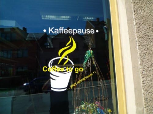 Coffee to Go Shop Window or Panel Size: 82 cm x 78 cm white