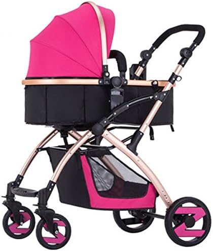BBZZZ-bike Baby Cart High Landscape Light Aluminum Alloy Can Sit Can Lie Down Baby Folding Four Wheelchair Trolley Environmental protection material ( Color : E )