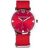 bruno banani BR30055 Cool Color Uhr Unisex Stoffband Metall 50m Analog rot