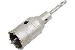 Meccion Fresa a Tazza per Muro Cemento con Adattatore SDS Plus 110mm, Punte di Tungsteno Sega a Foro Cavo per Mattoni, Calcestruzzo, Muro di Pietra di Cemento (45mm+110mm SDS Plus Adattatore)