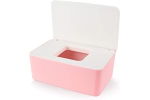 Aoligei Box Feuchtes Toilettenpapier, Feuchttücher Box, Box für Feuchttücher, Toilettenpapier Box, Dose für Feuchtes Toilettenpapier, Tücherbox, Serviettenbox (Rosa-Weiß)