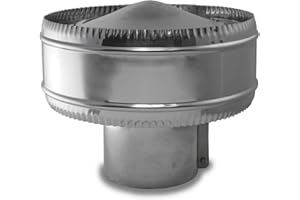 CAEXVEN Sombrerete Antirevocante para Conductos en Acero Inoxidable - Serie Lisa y Helicoidal - 150 mm