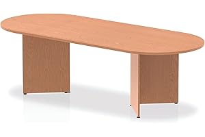 Dynamic Office Solutions OPO Impulse Freestanding 1800/2400mm Rectangular Boardroom Table Distinctive Arrowhead Legs | Sturdy Build Weather & Heat Resistant Melamine Finish Table Oak 2400
