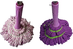 DEVWOO Trapeador giratorio de 360 grados [solo] mango telescópico de acero inoxidable fácil de girar, fregona limpia y compacta, fácil de escurrir [cubo no incluido)