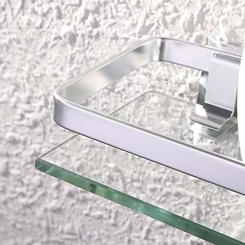 KES 8mm starkes Sicherheitsglas Regal mit Aluminium-Pfosten-Wall Mount Rechteckig-Gelenkbus, A4126A - 3