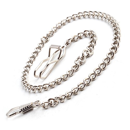 Clip Pocket Watch Chain Silver - BoShiYa Metal Alloy Vest Belt Plated Chain Approx 14.17''
