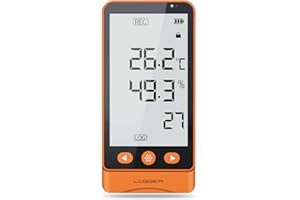 CHNADKS GSP-80S Temperatur&Feuchtigkeits-Datenlogger, Hochpräziser Sensor, LCD-Display, USB-Export(PDF/Excel), Alarmfunktion, Wiederaufladbarer Akku, für Kühlkette, Lagerung&Labore (-30°C bis 60°C)
