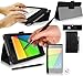 Produktbild Nexus 7 ii Tablet Case / Schutzhülle in SCHWARZ KUNSTLEDER-STIL (Leather Effect) G-HUB PropUp Stand Hülle / Fall / Tasche / Folio für ASUS Google Nexus 7 ii (Version 2 - 2013), mit integrierter Standfunktion und magnetischen Schlaf Sensor. Jetzt mit BONUS: G-HUB ProPen Stylus und 2 x Displayschutzfolien