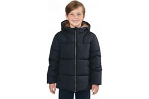 Sunny Sprout Manteau garçon hiver - Doudoune épaisse avec capuche polaire et manches coupe-vent