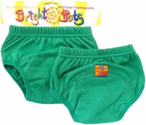 Bright Bots Potty Training Pants with Absorbent and Water Resistant Layer. Bright Pull On Washable Cotton Pants for Toddlers 2 Pack (XL 3years, Green)