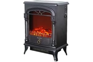BEPER RI.504 Caminetto elettrico con Fiamma LED e Modalità Risparmio Energetico - Stufa Camino Elettrico da Terra con 2 Potenze Regolabili