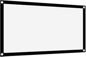 FASIENT1 Écran de Projecteur, 40 Pouces/60 Pouces/72 Pouces/84 Pouces/100 Pouces/120 Pouces 16:9 HD épaissir L'écran de Projection Rideau Double Face en Polyester Blanc Doux sans Plis(60 Pouces)