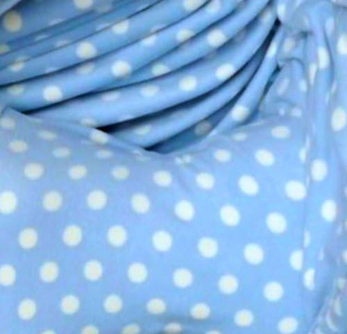 FAT QUARTERS BLUE POLKA DOT SOFT POLAR FLEECE FABRIC MATERIAL ANTI PIL BLUE POLKA DOT SOFT FEEL SOLD BY 50cm x 60cm UNIT