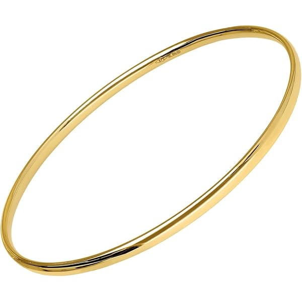 forme di Lucchetta - Bracciale Rigido con Zaffiro 0.14cts in Oro Bianco o Giallo 14 carati - forma Ovale (2.85gr - 18 cm