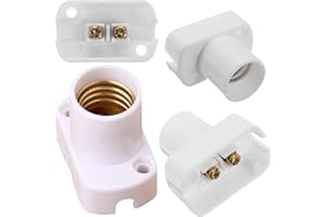 TAKEMIRTH E17 Screw Light Bulb Socket Holder [Pack of 6 Pieces] E17 Lamp Plastic Base Edison for Living Room Bedroom Garage Corridor, AC 220-250V White