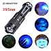 Produktbild AmyGline UV Ultra Violet LED Taschenlampe Schwarzlicht Licht 395 nM Inspektionslampe Taschenlampe Batterie + Laden
