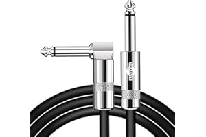 Shaevle Kabel instrumentalny, elektryczny kabel AMP 1/4 do gitary i gitary basowej, keyboardu, mandoliny elektrycznej, Pro Audio (RIGHT, 3 m/10 ft)