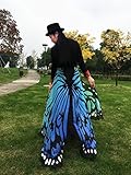 Overdose 197*125CM Frauen Weiche Gewebe Schmetterlings Flügel Schal feenhafte Damen Nymphe Pixie Kostüm Zusatz (197*125CM, Blau) -