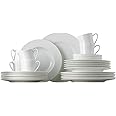 Rosenthal 61040-800001-18743 Jade - Servizio da tavola in Porcellana fine Bone China, 30 Pezzi, Colore: Bianco