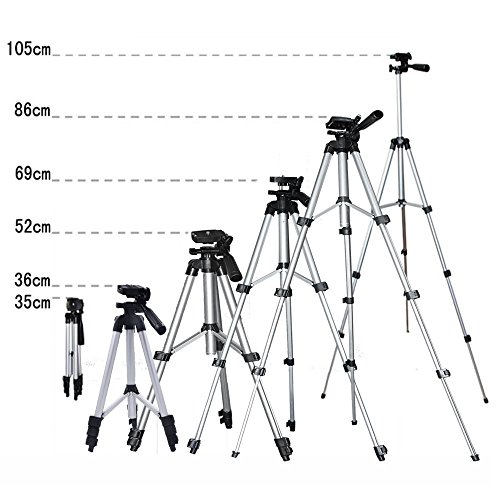 Veasion 102cm Aluminum Kamera Handy Stativ Tripod mit Halterung und Fernbedienung fÃ¼r iPhone Samsung Smartphones und Kamera