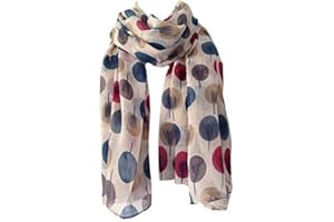 Purple Possum UK Scarf Beige Ivory Cream Sketch Tree Print, Ladies Wrap Shawl, Sarong Teal Maroon Red