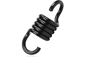 Theaque Crochet à ressort pour balancelle de hamac à suspendre, capacité de charge de 400 kg, noir (250 kg)