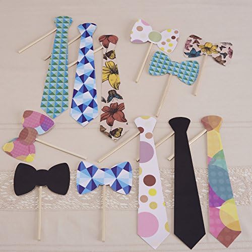 Vintage Affair Ginger Ray Photo Booth Vintage Style Wedding Ties & Bowties Party Props Kit