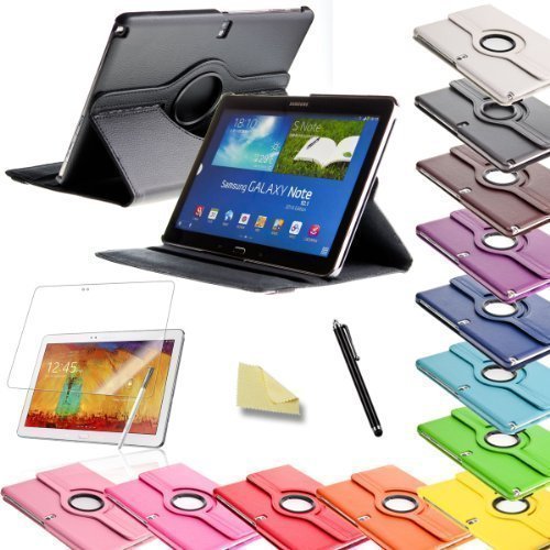 3in1 SET 360° Note 2014 Edition 10.1 Hülle + Folie + Pen Samsung Galaxy Note 10.1 SM P600 P605 Tasche Etui (Schwarz)