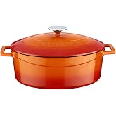 Lava Metal Oval D&ouml;k&uuml;m Tencere, 29 cm, Turuncu
