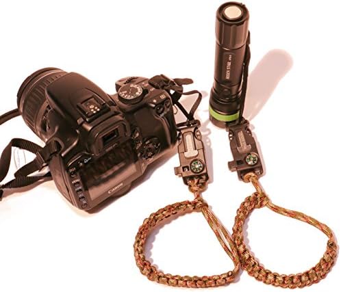 Camera Wrist Strap โ camo paracord w/ survival buckle, detachable, 2 pack