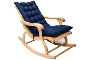 ZARQ Cuscini per sedia a dondolo, morbidi cuscini antiscivolo per sedia a dondolo da giardino reclinabile, trapuntati, spessi, imbottiti, con lacci, per mobili da interni ed esterni (sedia non inclusa)