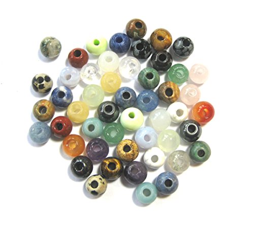 50 pieces gemstone balls, approx. 8 mm, beads, pendant, exchange piece, jewellery chain, choker, powerstone, feng shui, love, prosperity, talisman, lucky charmer, A++ quality